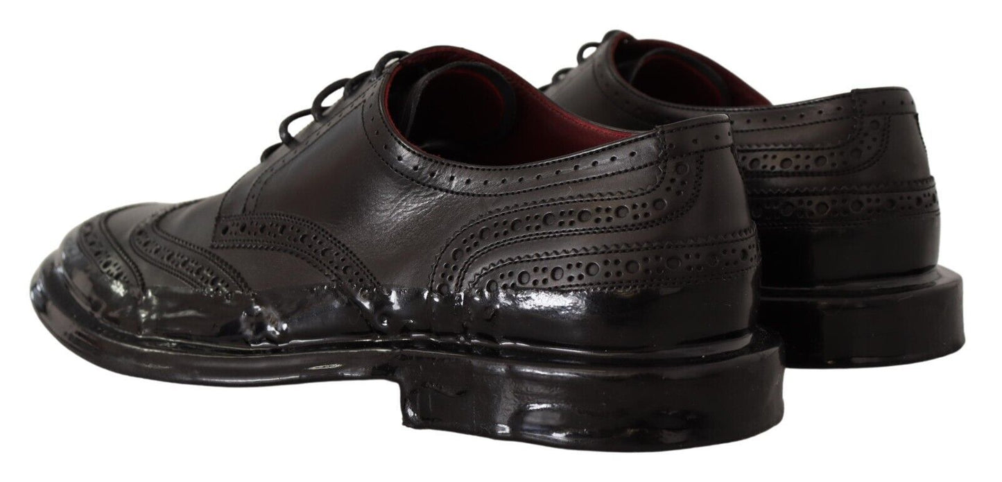 Elegante Derby Oxford de piel de becerro con punta de ala