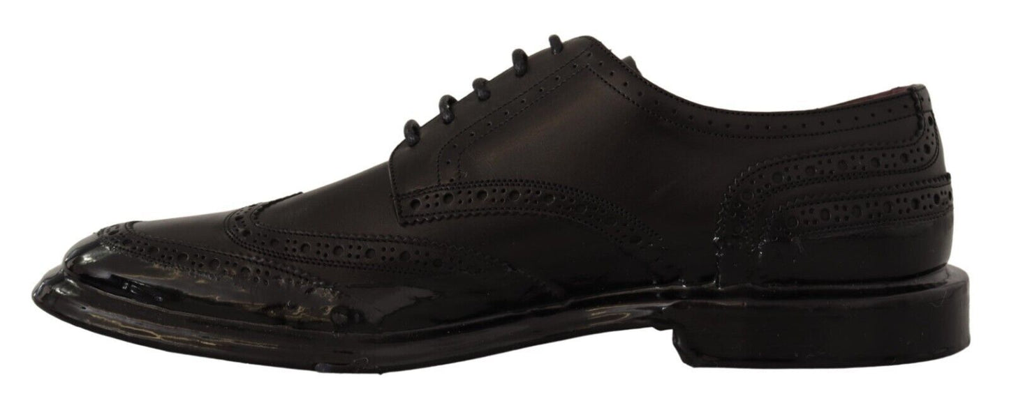 Elegante Derby Oxford de piel de becerro con punta de ala