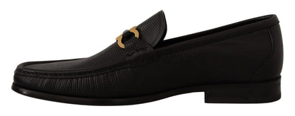 Elegantes mocasines de piel de becerro negra