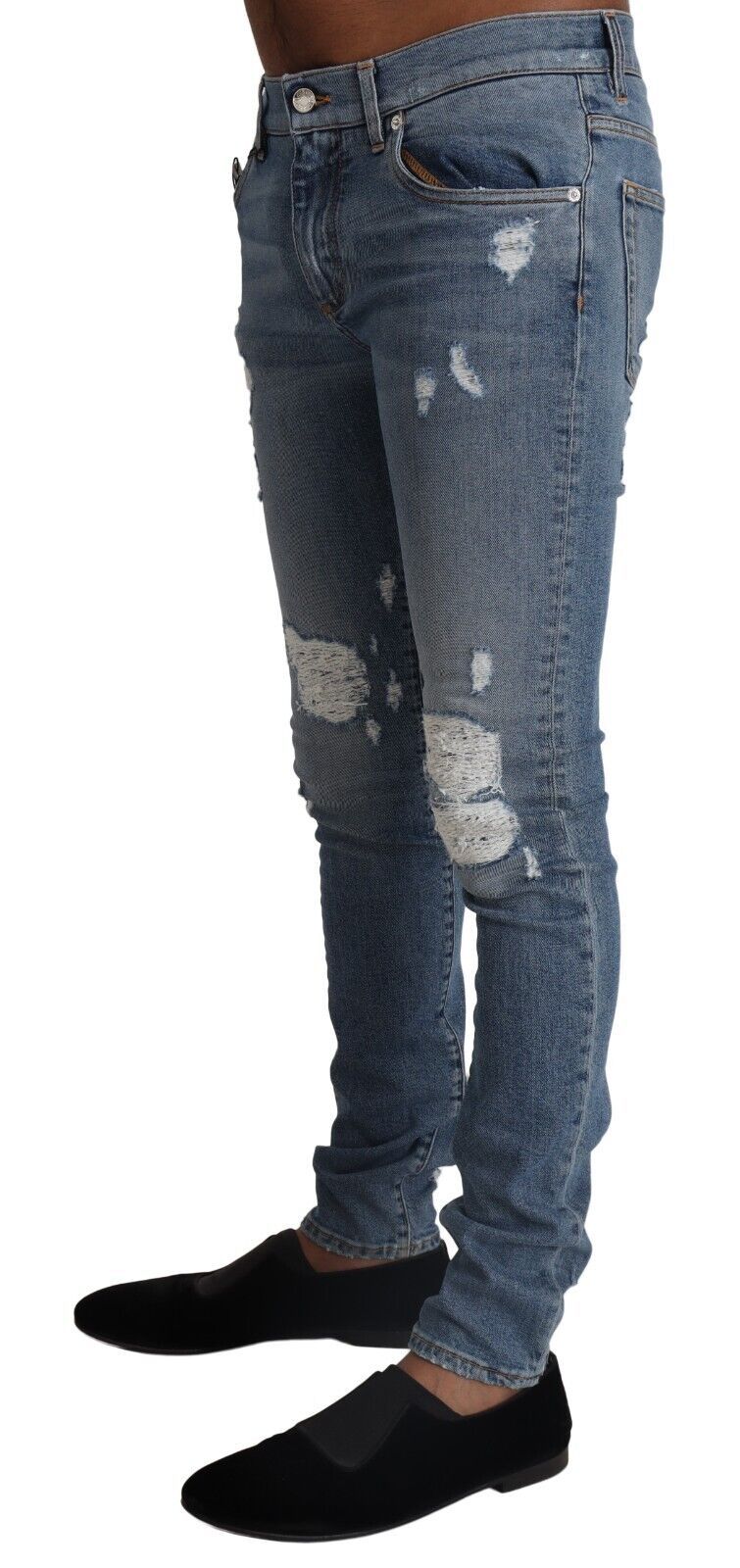 Elegantes pantalones vaqueros ajustados de color azul claro