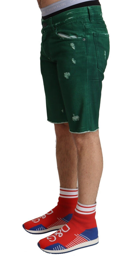 Bermudas vaqueras verdes elegantes