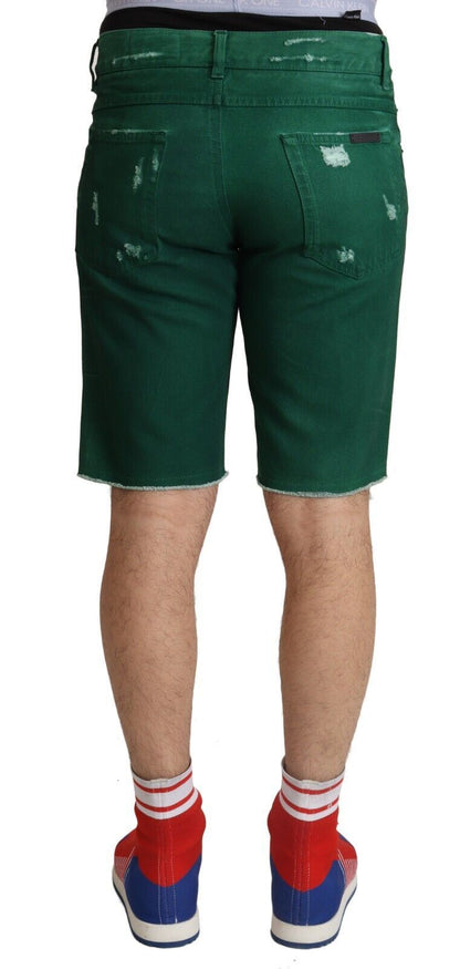 Bermudas vaqueras verdes elegantes