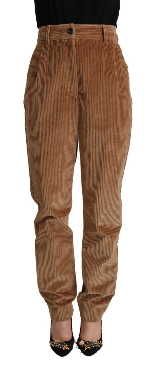 Pantalones pitillo de pana elegantes de cintura alta