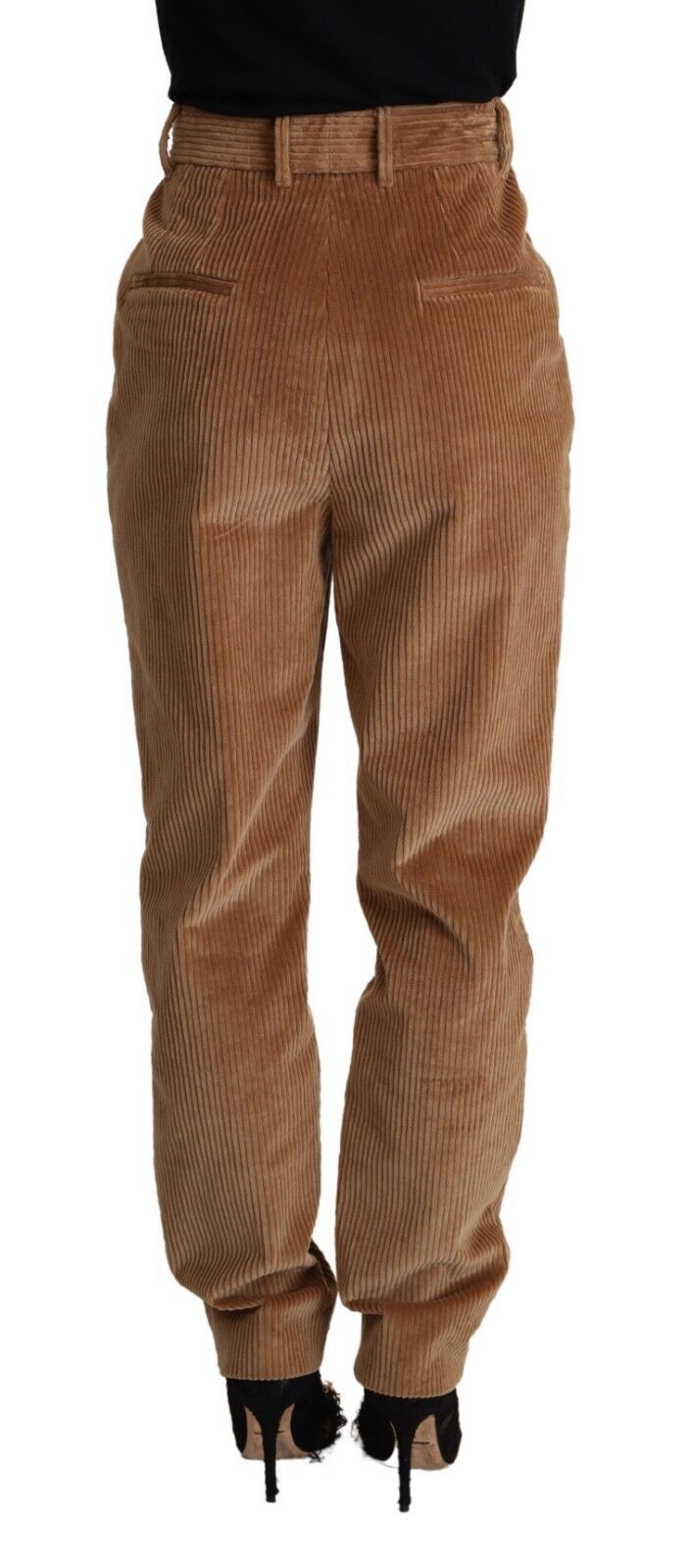 Pantalones pitillo de pana elegantes de cintura alta