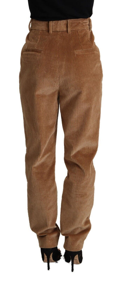 Pantalones pitillo de pana elegantes de cintura alta