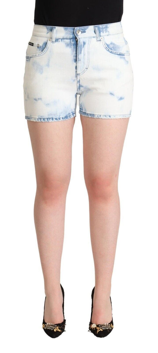 Pantalones cortos vaqueros blancos elegantes de cintura media
