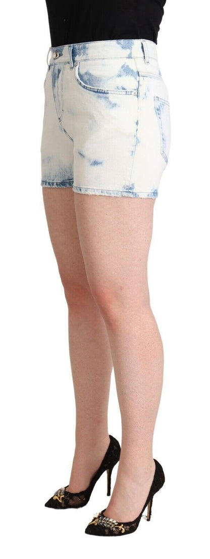 Pantalones cortos vaqueros blancos elegantes de cintura media