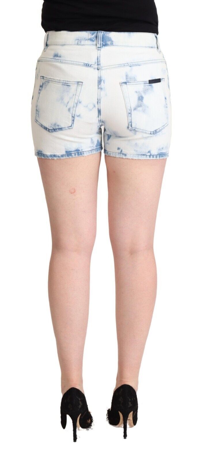 Pantalones cortos vaqueros blancos elegantes de cintura media
