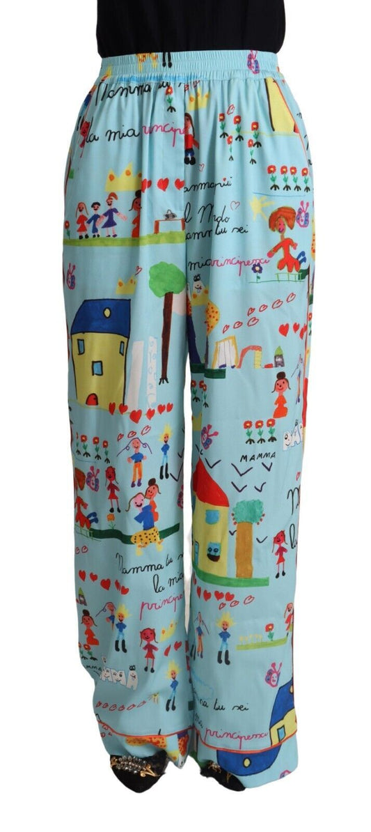 Pantalones elegantes con estampado de pierna ancha