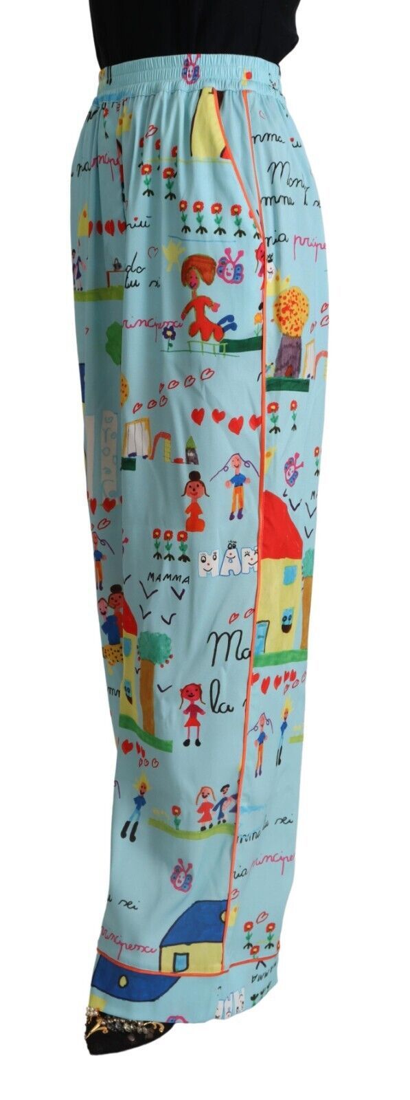 Pantalones elegantes con estampado de pierna ancha