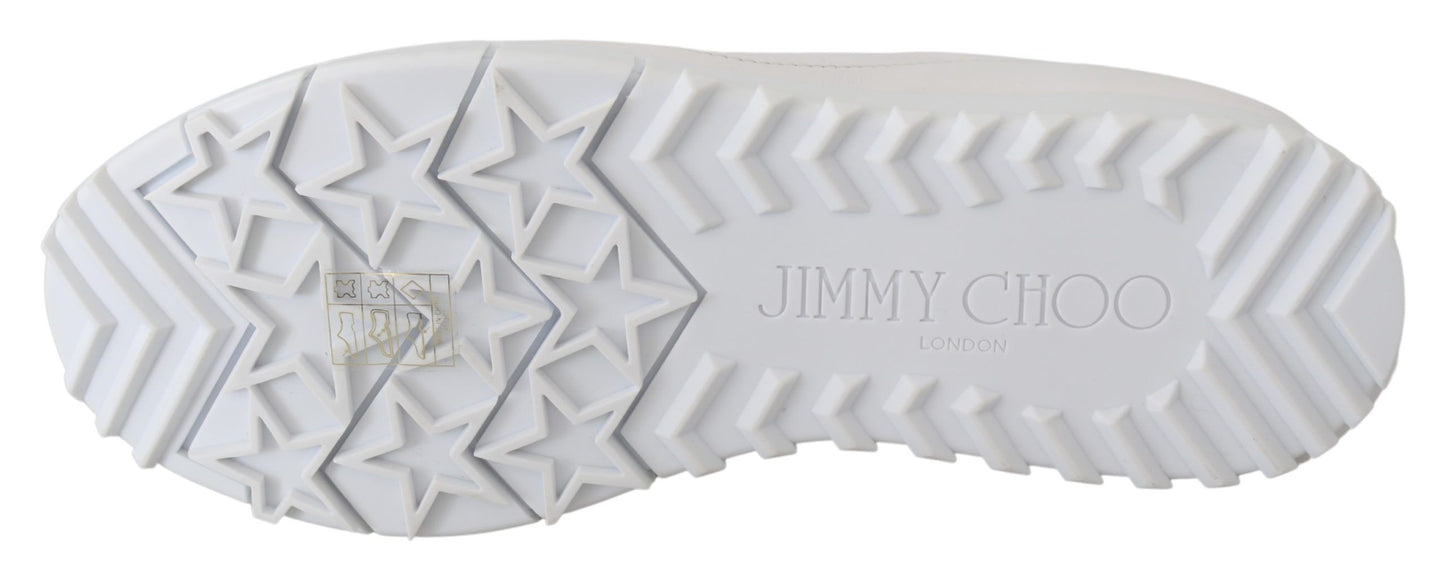 Elegantes zapatillas blancas de piel