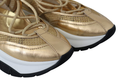 Zapatillas deportivas de malla de cuero Golden Glamour