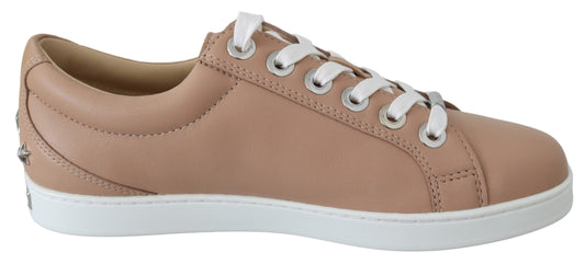 Zapatillas de piel napa rosa empolvado