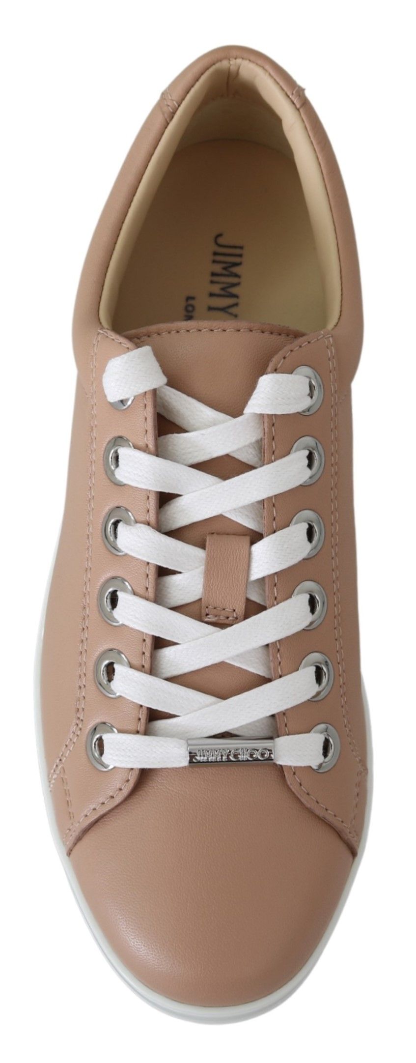 Zapatillas de piel napa rosa empolvado