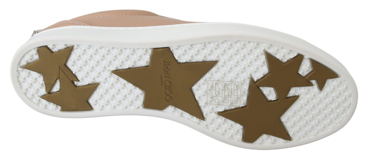 Zapatillas de piel napa rosa empolvado