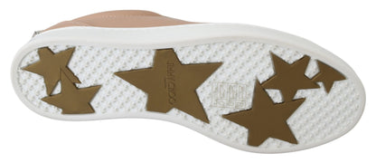 Zapatillas de piel napa rosa empolvado