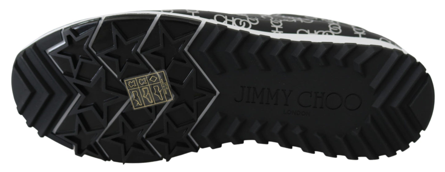 Elegantes zapatillas de piel negras y plateadas