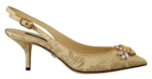 Tacones de tiras con cristales dorados brillantes