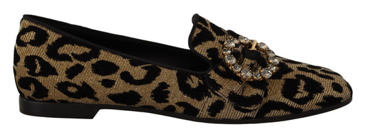 Elegantes mocasines con cristales de leopardo