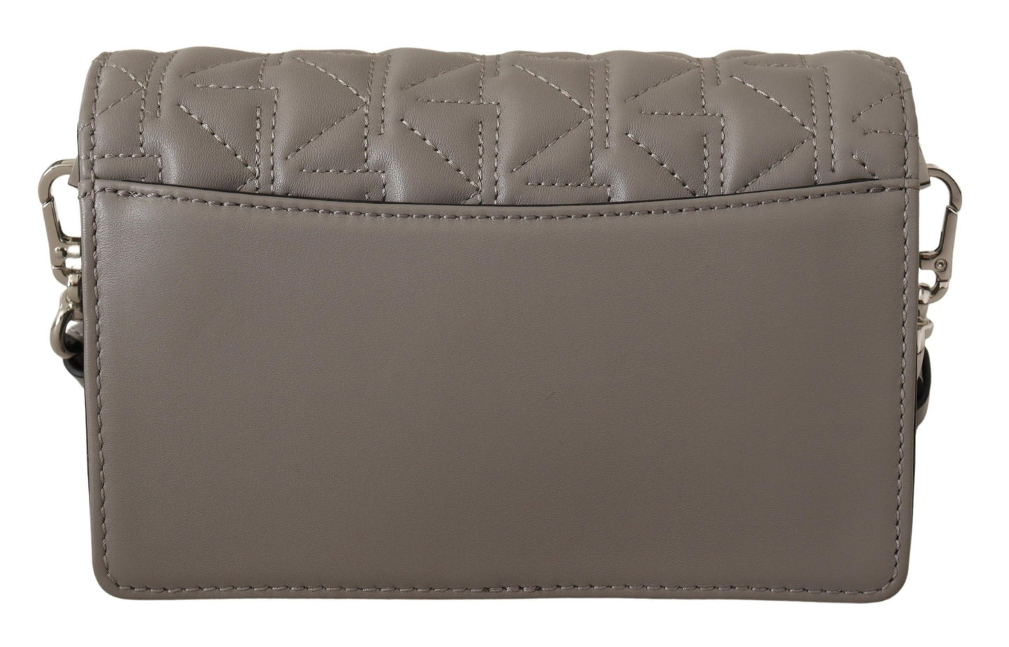 Elegante bolso bandolera de piel gris