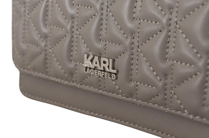 Elegante bolso bandolera de piel gris