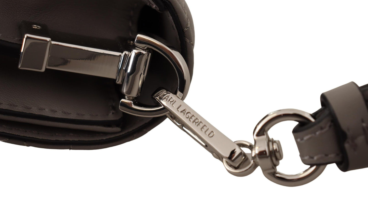 Elegante bolso bandolera de piel gris