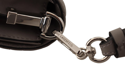 Elegante bolso bandolera de piel gris