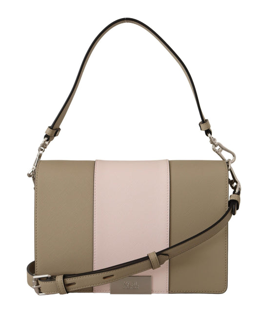Bolso de hombro elegante color salvia con correas dobles