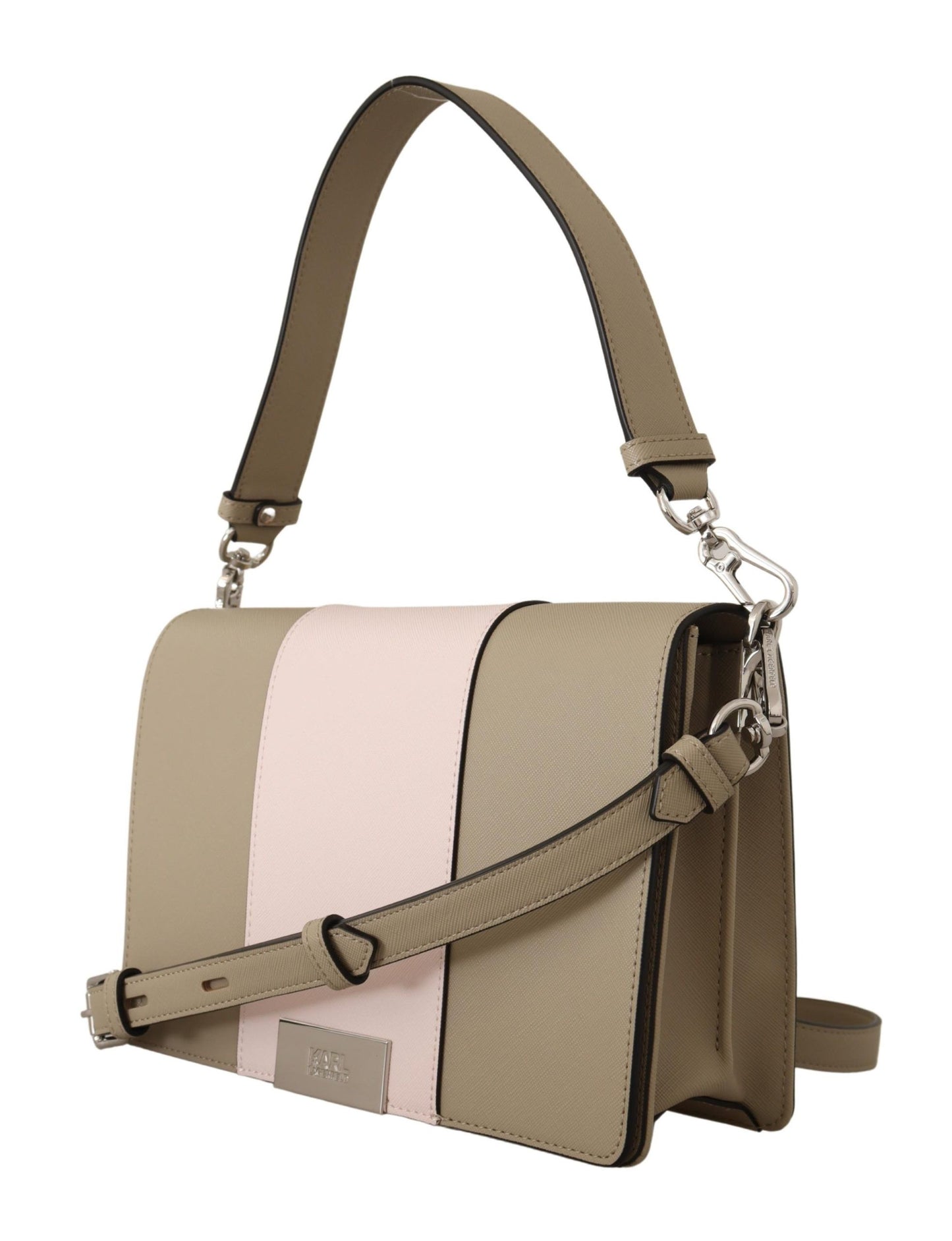 Bolso de hombro elegante color salvia con correas dobles