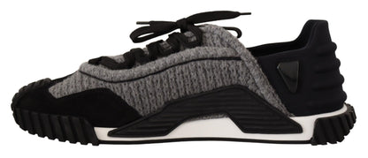 Black Gray Fabric Lace Up NS1 Sneakers Shoes