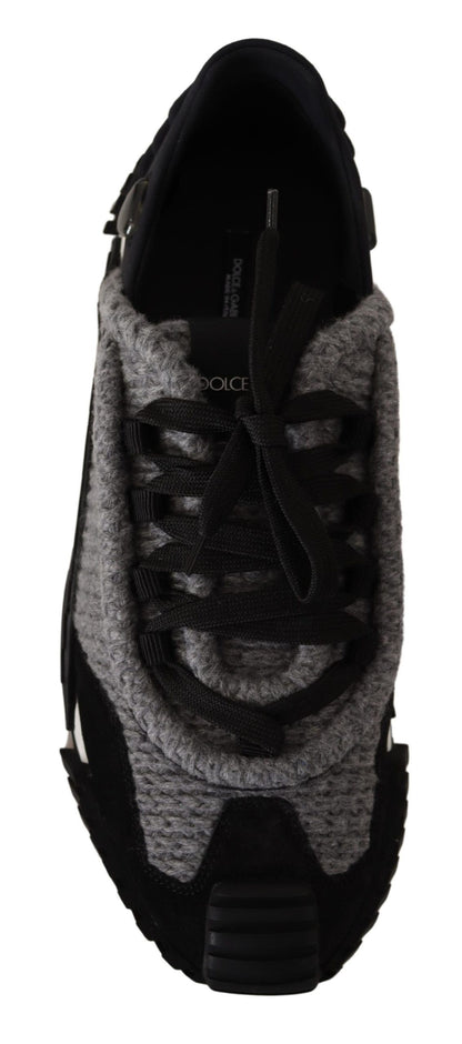 Black Gray Fabric Lace Up NS1 Sneakers Shoes