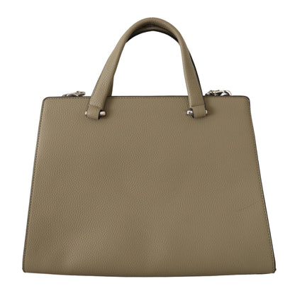 Encantador bolso de mano de cuero verde salvia