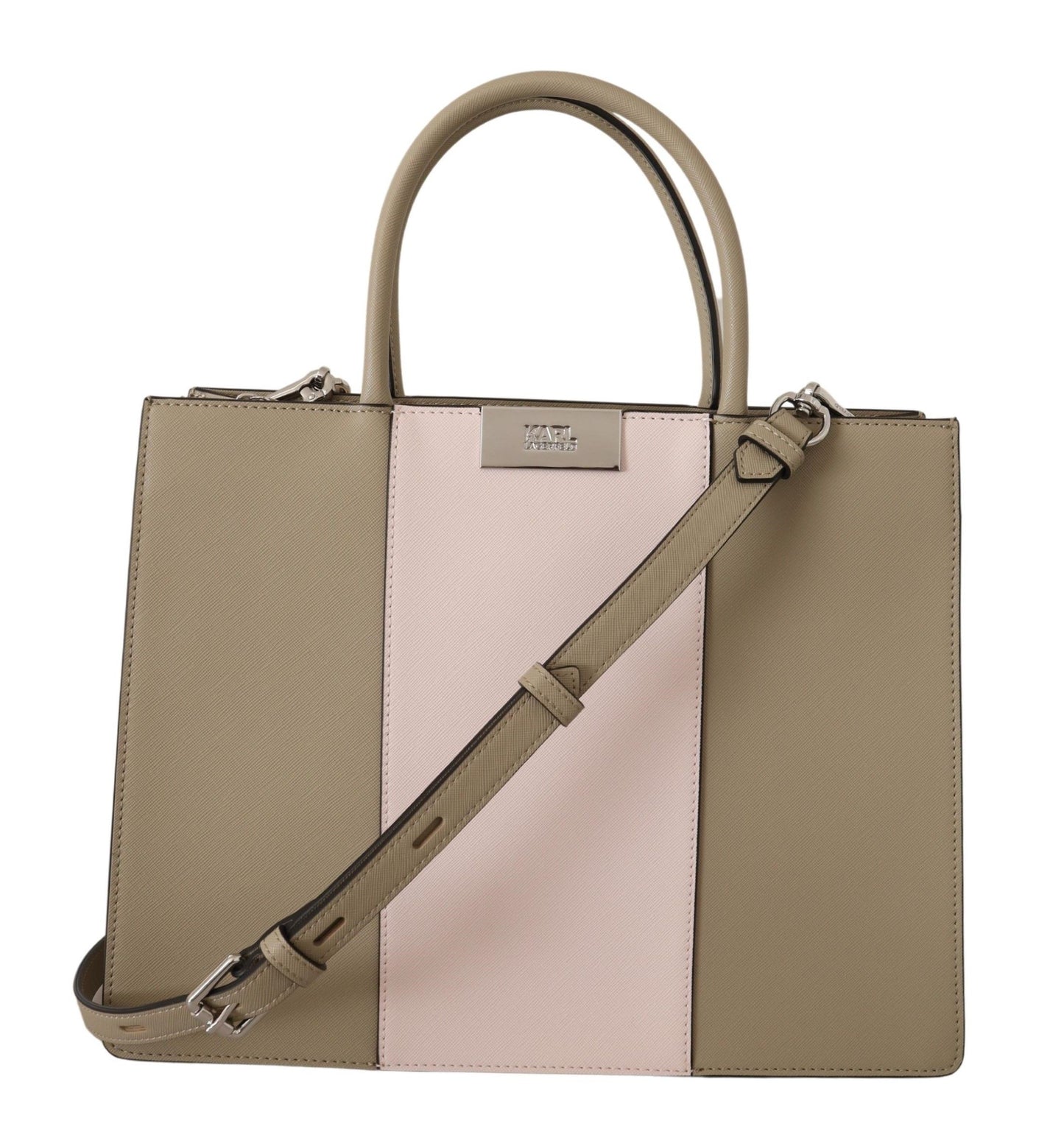 Elegante bolso de hombro tipo tote verde salvia