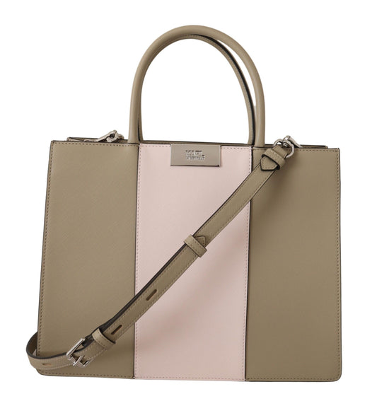 Elegante bolso de hombro tipo tote verde salvia