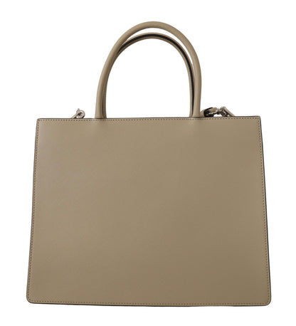 Elegante bolso de hombro tipo tote verde salvia