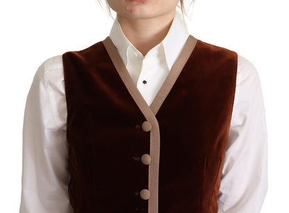 Elegante blusa sin mangas de terciopelo burdeos