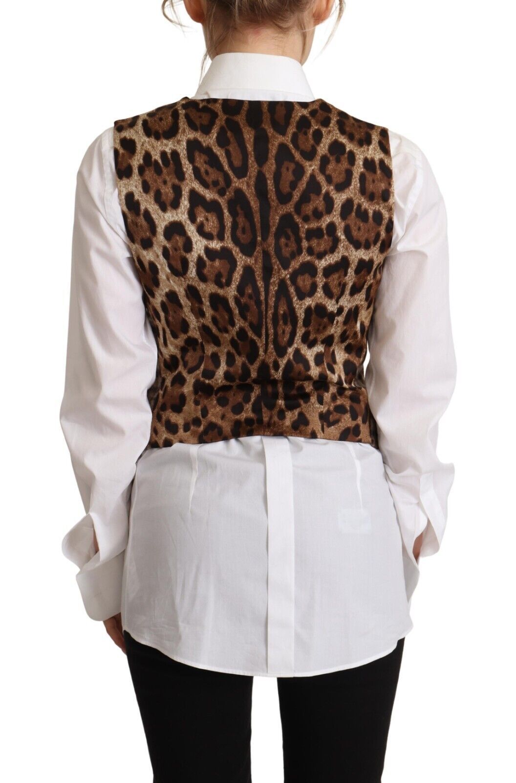 Elegante chaleco sin mangas con cuello en V y cuadros
