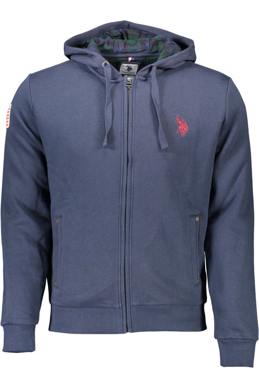 Blue Cotton Men Sweater