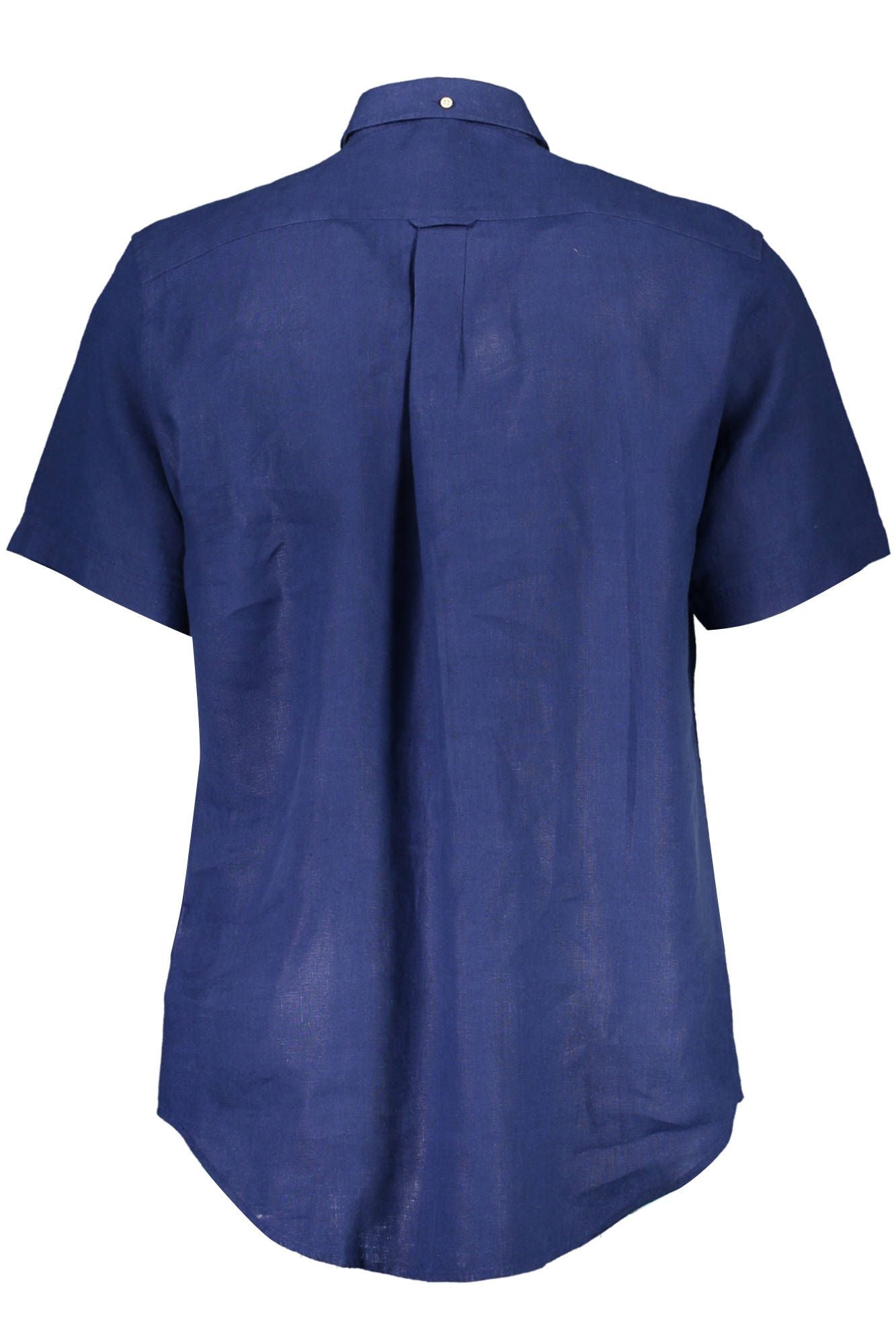 Camisa elegante de lino azul con botones