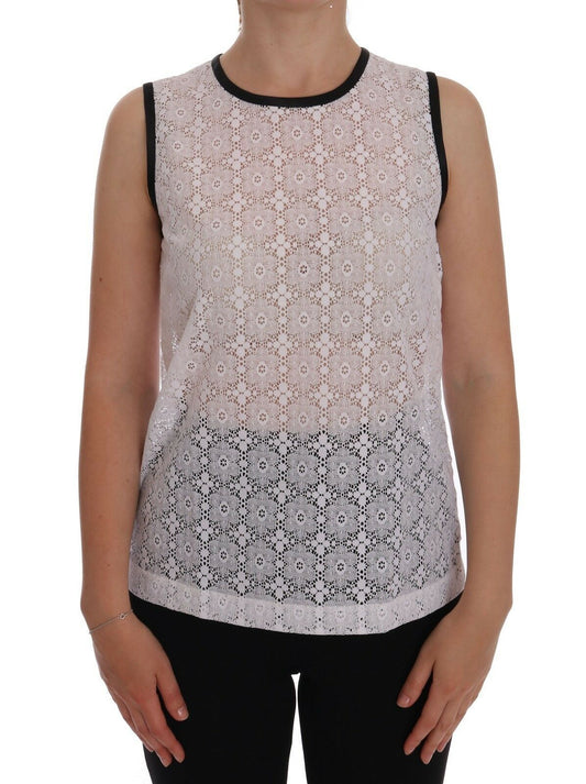 Elegante camiseta sin mangas de nailon blanca
