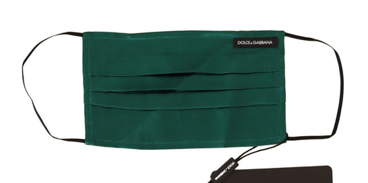 Mascarilla facial plisada de seda esmeralda