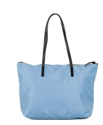 Bolso tote Portuna Medusa mediano de piel de nailon azul aciano