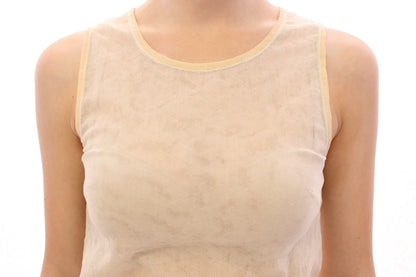 Elegante blusa sin mangas beige