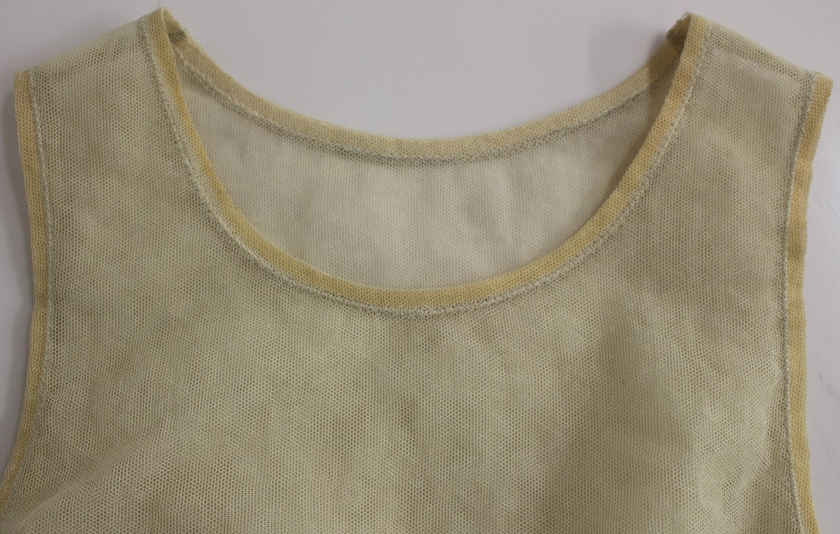 Elegante blusa sin mangas beige