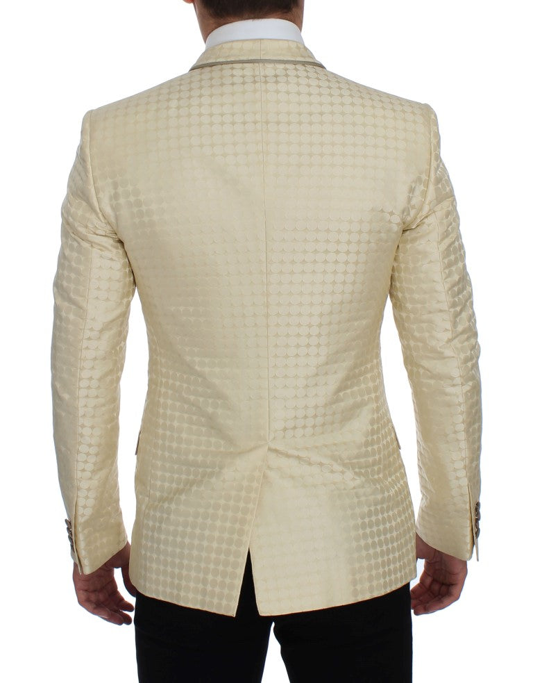Blazer y chaleco de lunares beige sofisticados