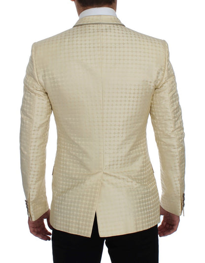 Blazer y chaleco de lunares beige sofisticados