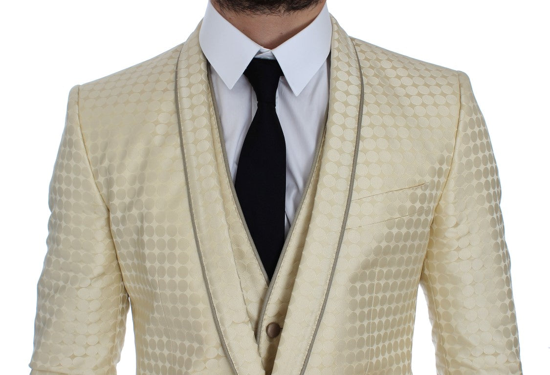 Blazer y chaleco de lunares beige sofisticados