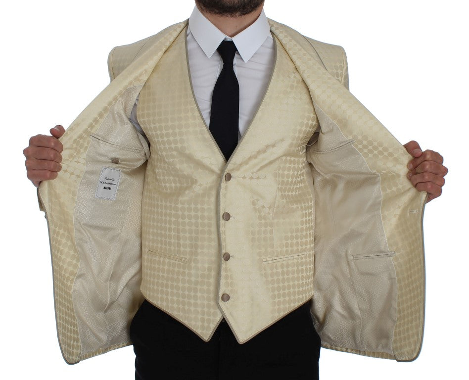 Blazer y chaleco de lunares beige sofisticados