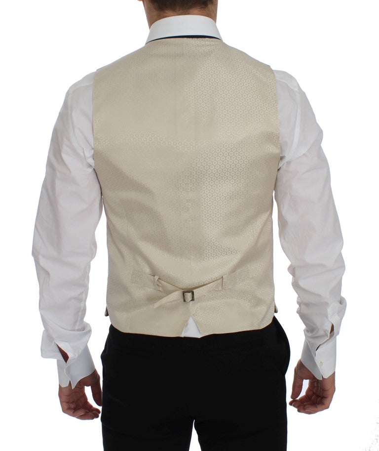 Blazer y chaleco de lunares beige sofisticados