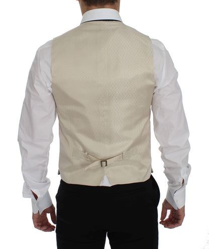 Blazer y chaleco de lunares beige sofisticados
